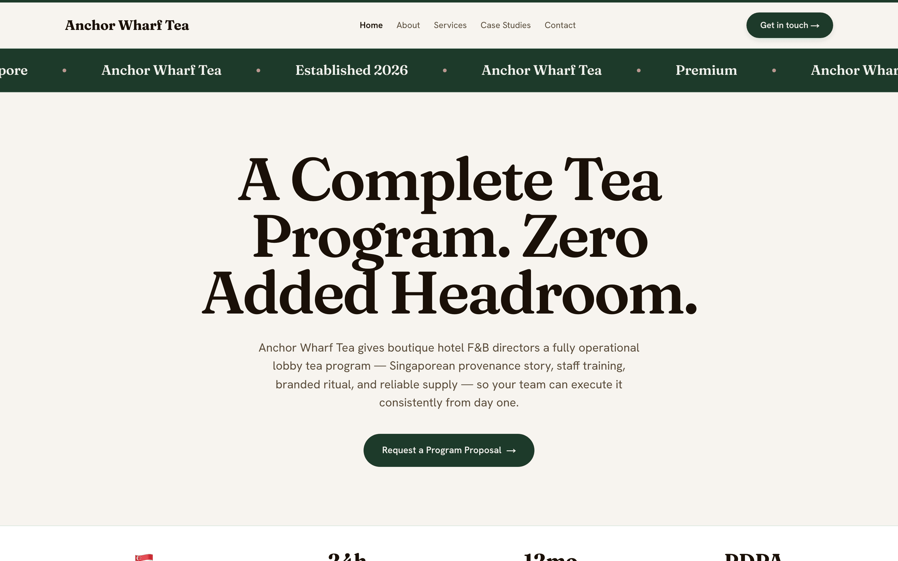 Anchor Wharf Tea — a site CyberG7 designed and shipped