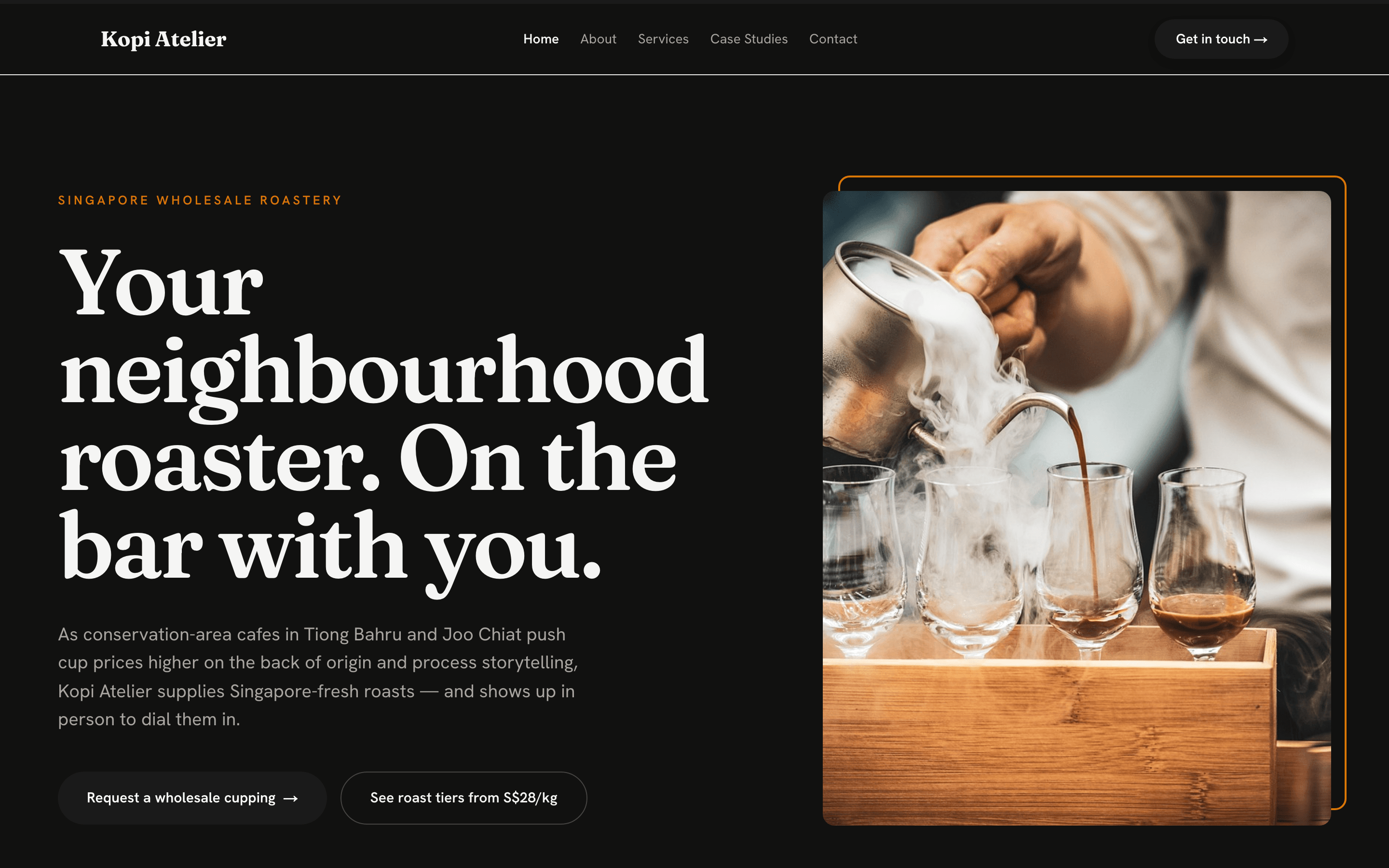 Kopi Atelier — a site CyberG7 designed and shipped
