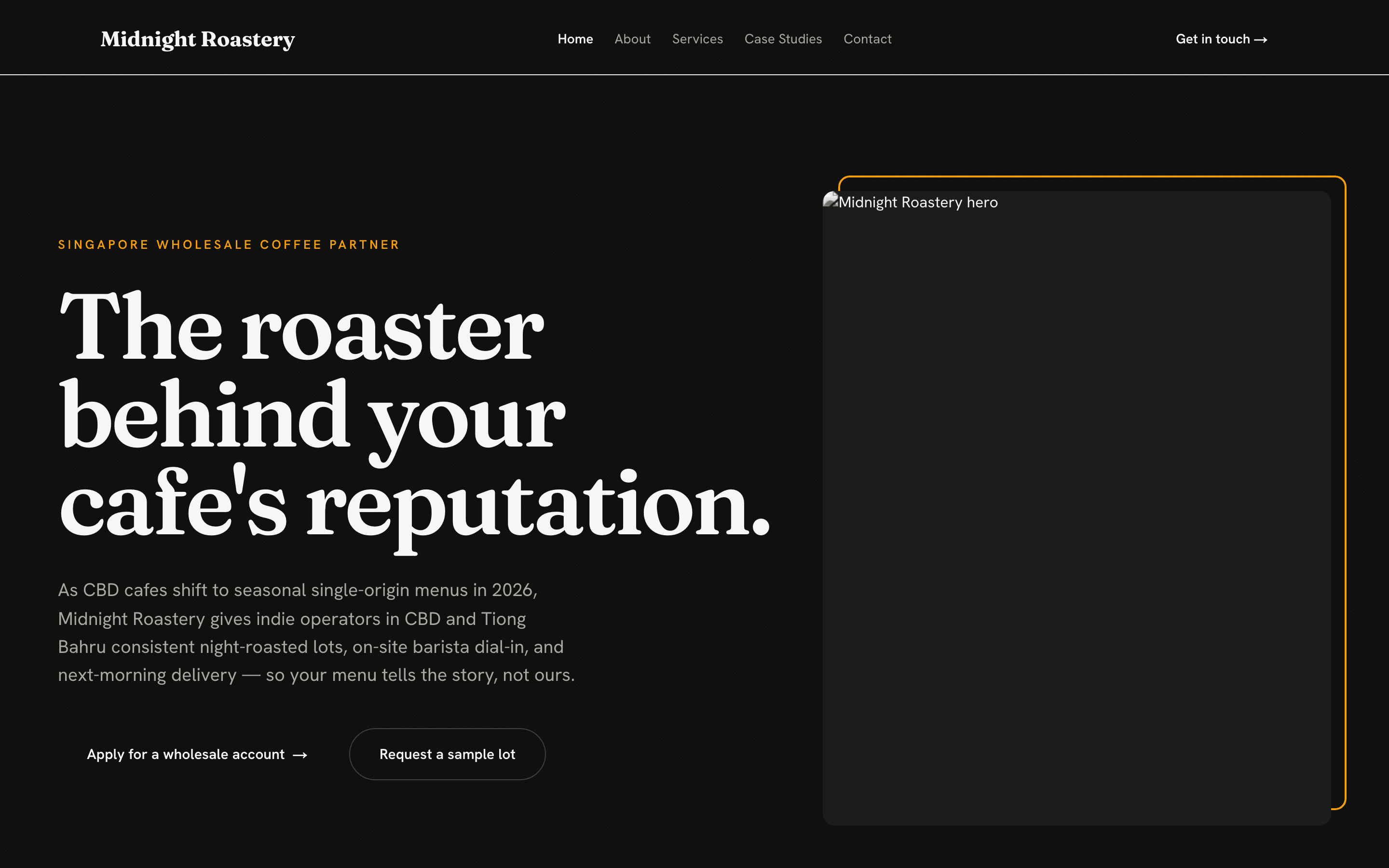 Midnight Roastery — a site CyberG7 designed and shipped