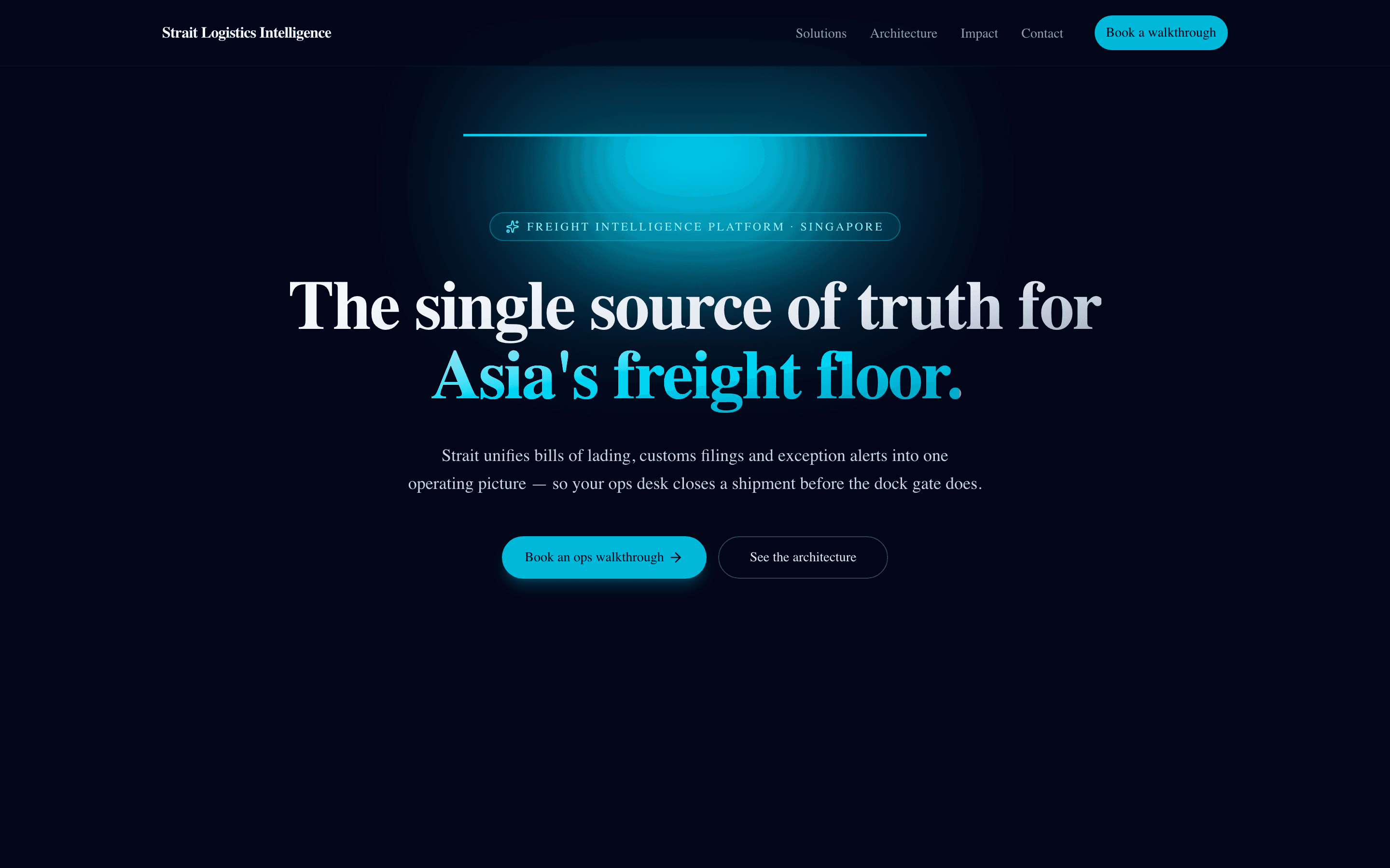 Strait Logistics Intelligence — a site CyberG7 designed and shipped