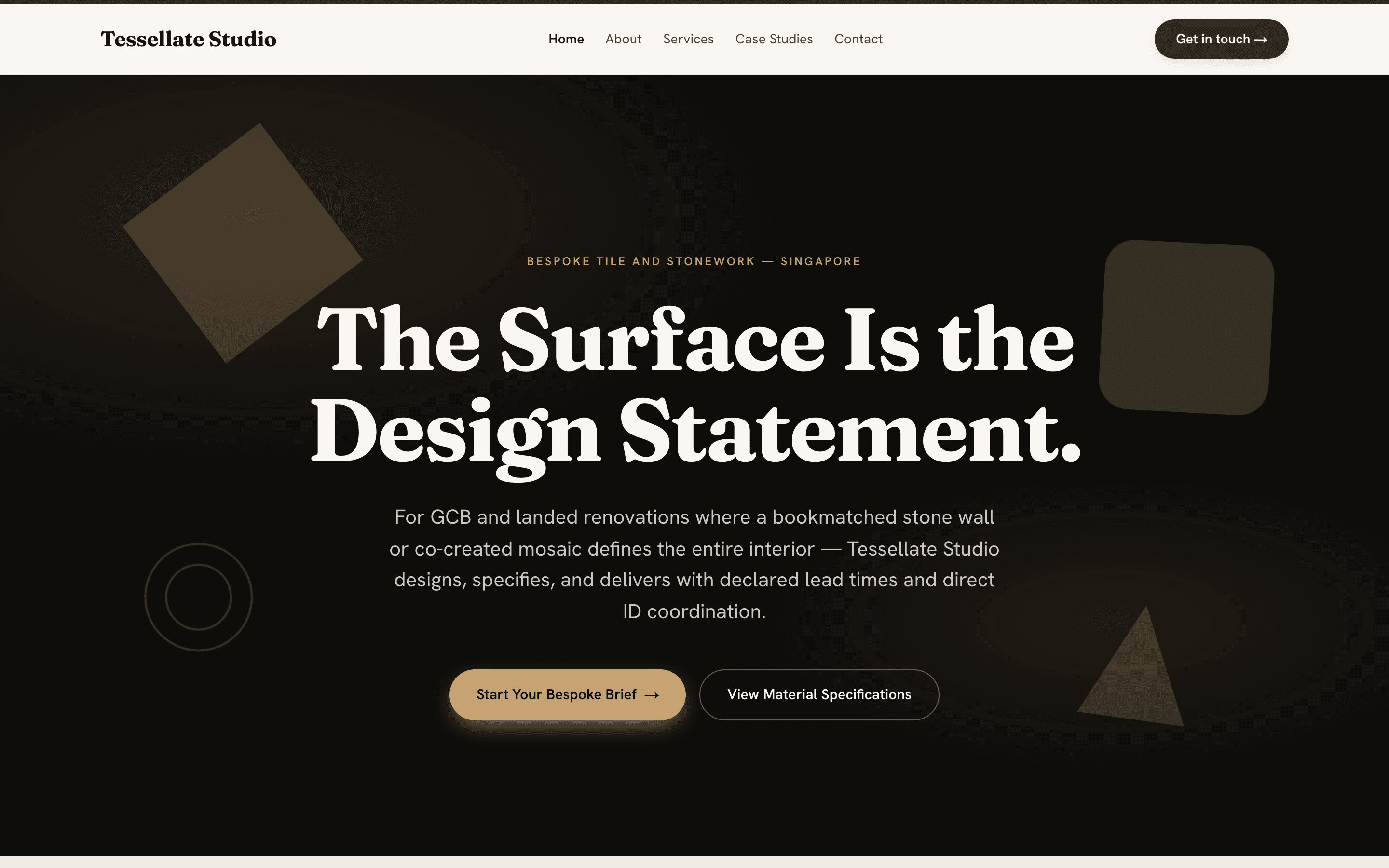 Tessellate Studio — a site CyberG7 designed and shipped
